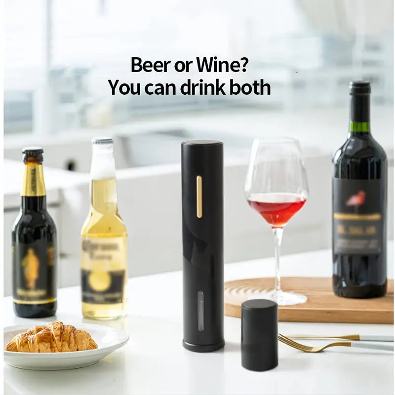 Electric Wine Opener Set with Battery and Beer Opener