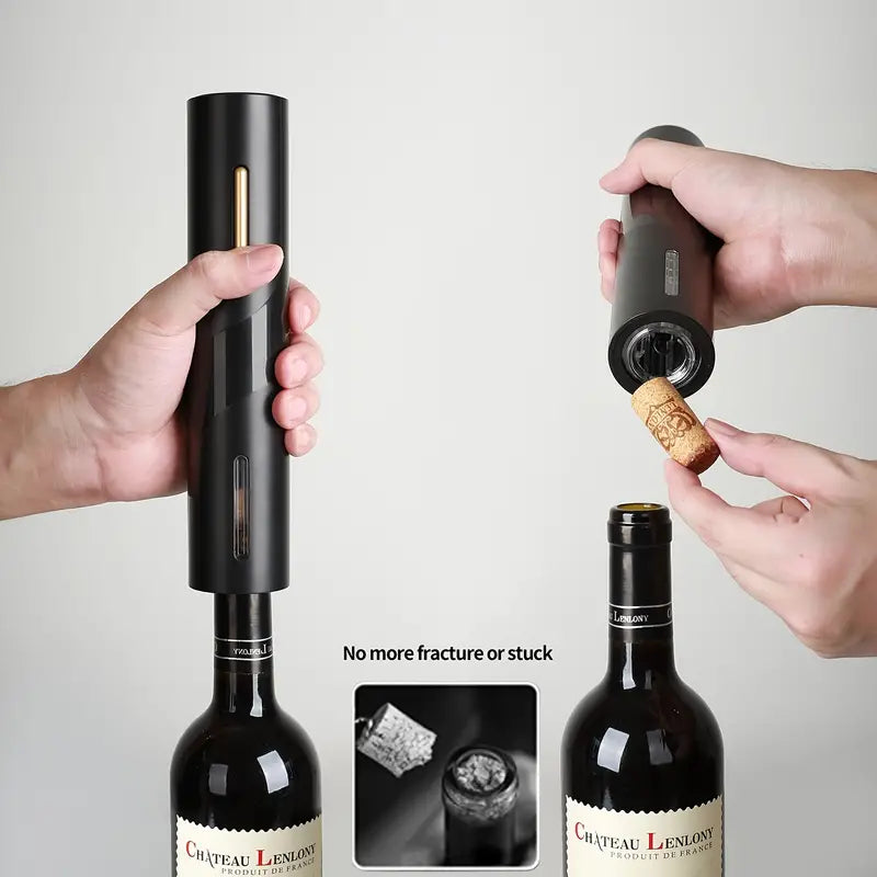 Electric Wine Opener Set with Battery and Beer Opener
